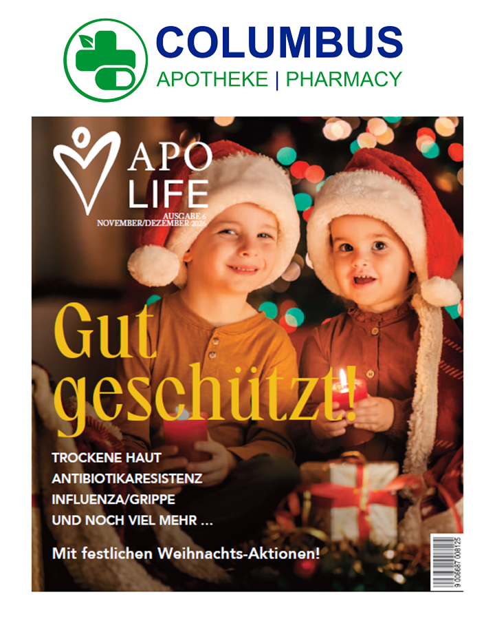 Titelseite der Kundenzeitung ApoLife der Columbus Apotheke für November und Dezember 2026